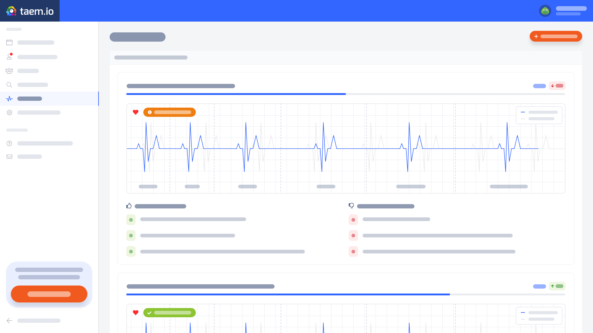 TAEMio dashboard Pulses